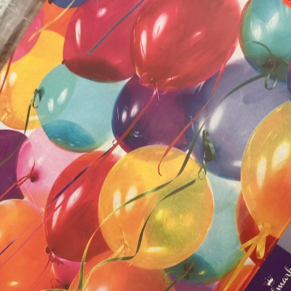 Hallmark Vintage Gift Wrap Sets Wrapping Birthday Balloons Yellow Party Lot of 4